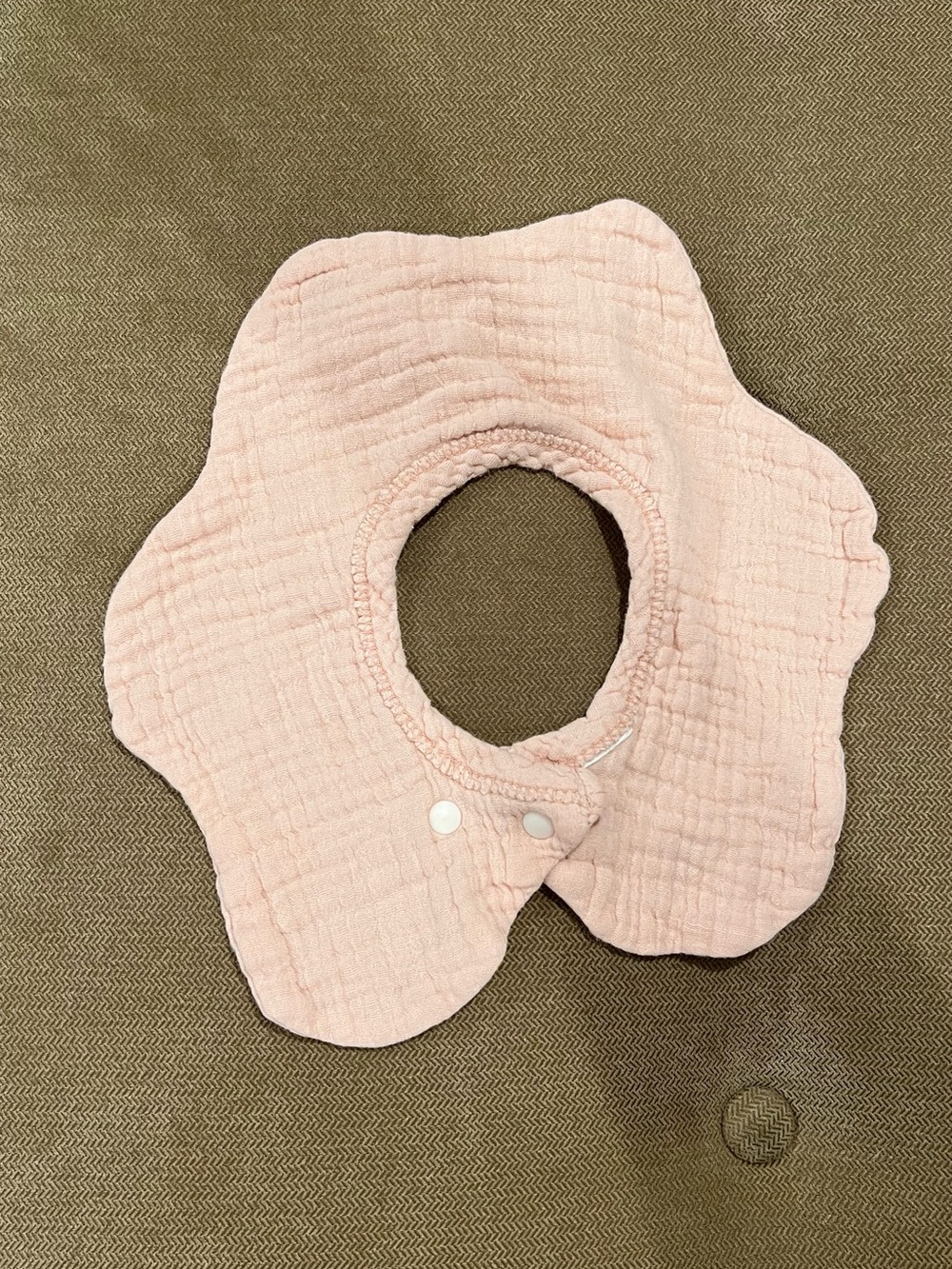 Soft Pink Flower Baby Bib - Gentle Muslin Kids Accessory